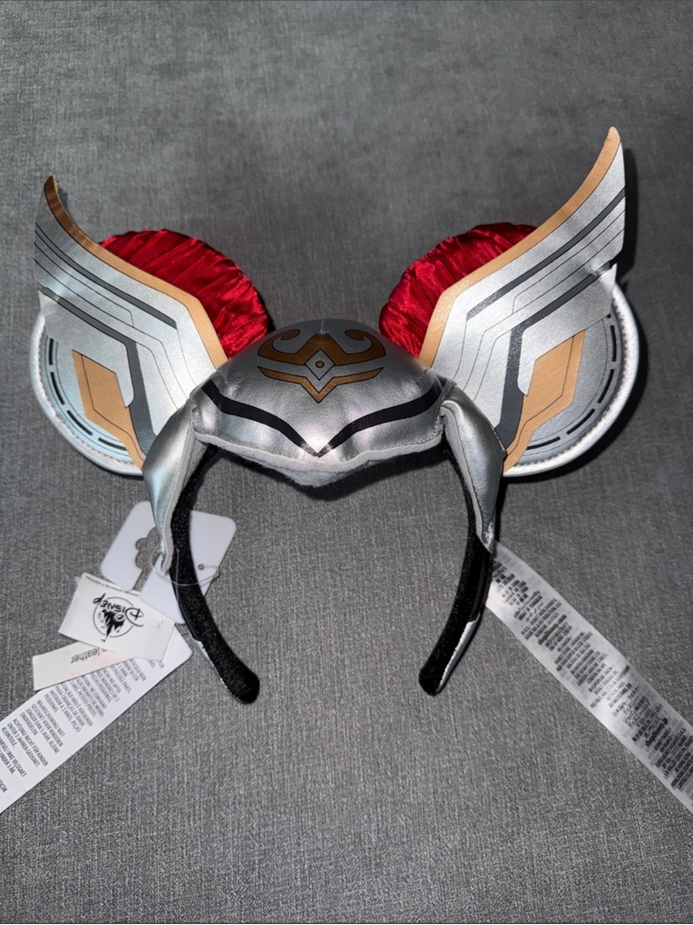 Disney Parks Thor Silver & Red Helmet Mickey Ears Headband